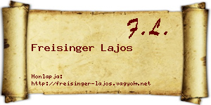 Freisinger Lajos névjegykártya